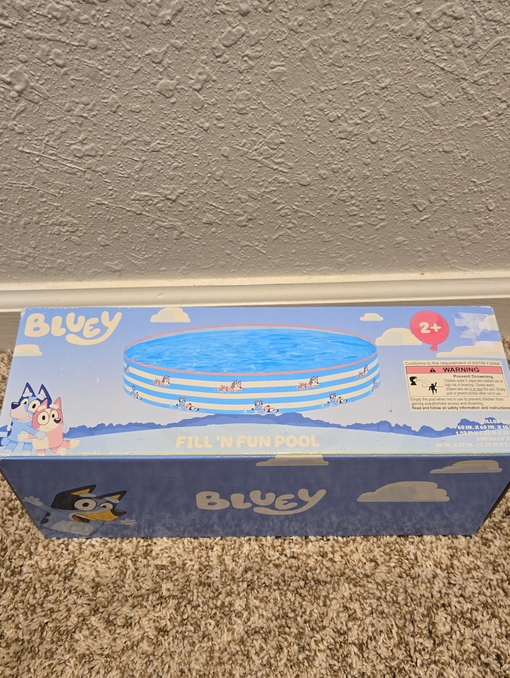Bluey Fill N Fun Pool 60" x 10" Bestway wading Pool New in Box